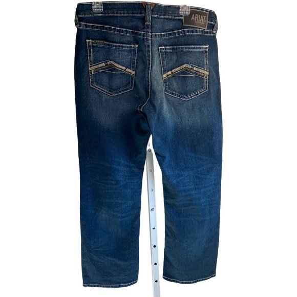 ARIAT Straight Fit Straight Leg M5 Size 34 X 30 Mens Denim Jeans - Loop Lock - Picture 6 of 16